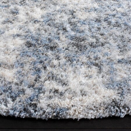 Safavieh 3 ft.-3 in. x 3 ft.-3 in. Berber Shag Round Rug; Ivory & Grey BER274A-3R